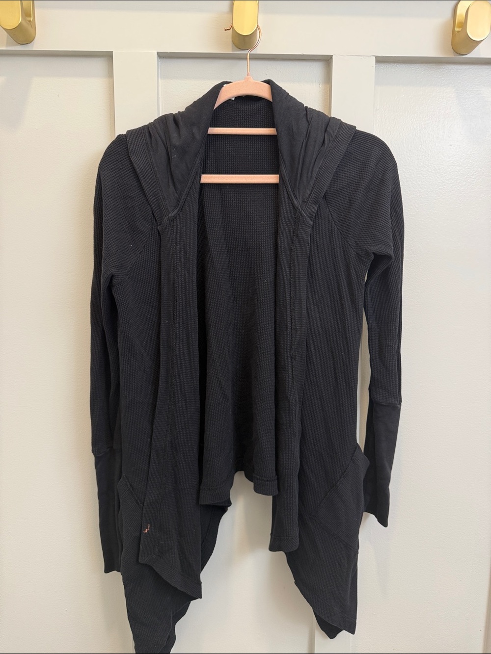 Splendid Black Open-Front Hooded Cardigan